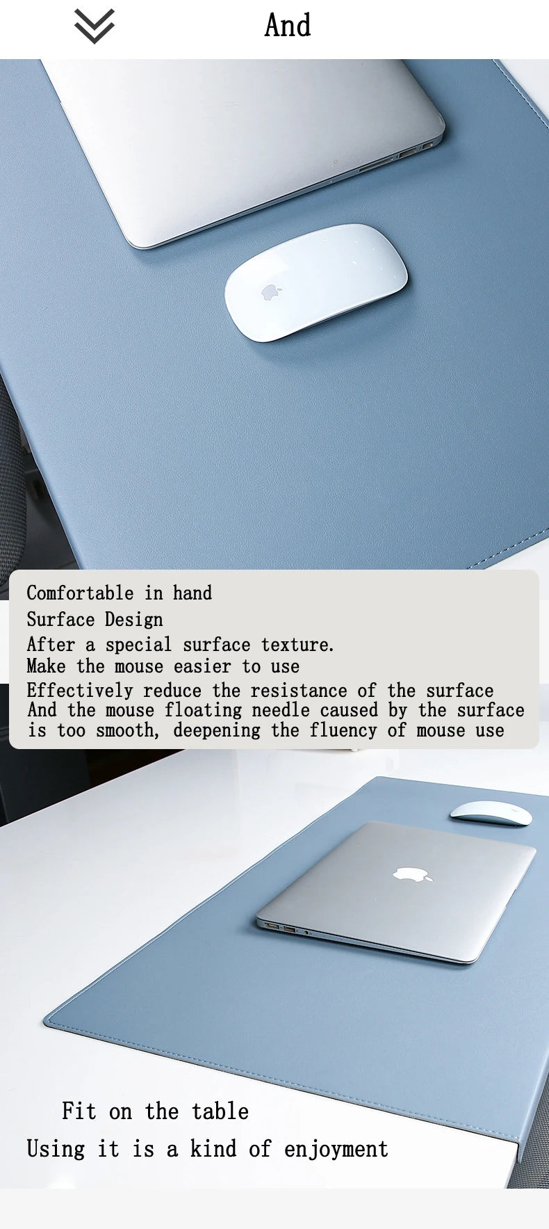 Ergonomische Schreibtischunterlage mit Ellenbogen- und Handgelenkschutz