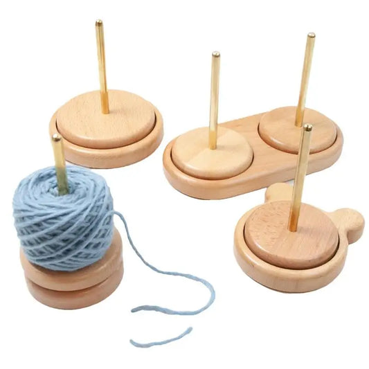 Holzgarnhalter Bambus Spule Wickler für Stricken Häkeln Anfänger