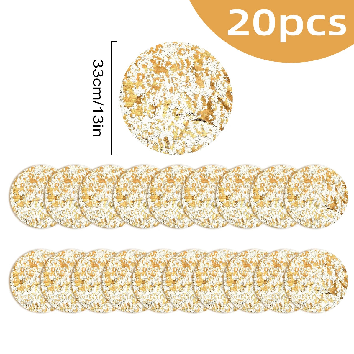 Gold Einweg Tischsets Rund 33cm für Weihnachtsfeier & Festliche Deko