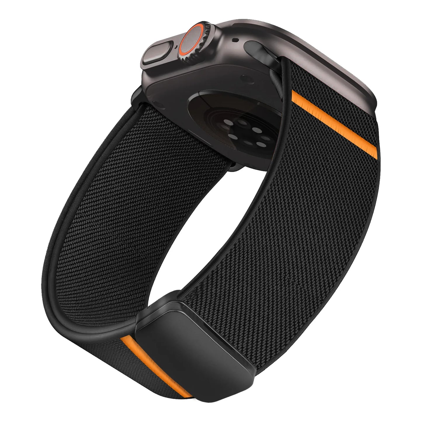 Magnetisches Nylonarmband kompatibel mit Apple Watch Größen 38 bis 49 mm