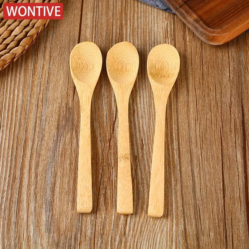 Set aus 3 5 oder 10 Bambus Holz Löffel 16x3cm wiederverwendbar Küche