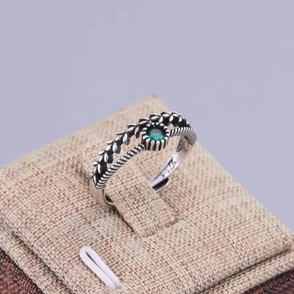 Verstellbarer Silberring mit hohlen Linien, stylischer Punk-Schmuck Unisex