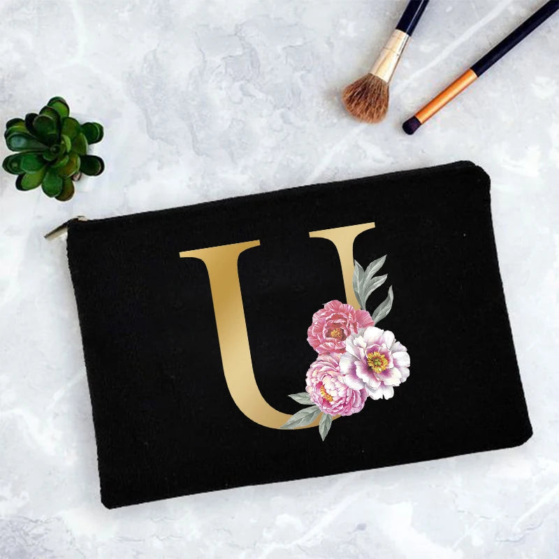 Florale Kosmetiktasche mit Reißverschluss für Damen und Brautjungfern