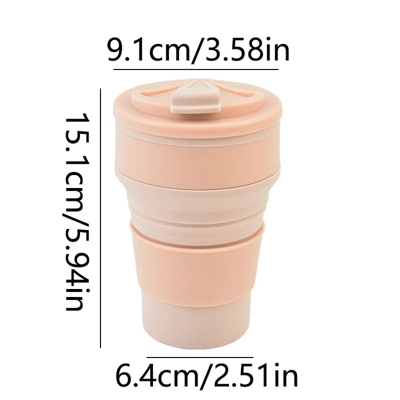 Tragbarer faltbarer Silikonbecher mit Deckel, hitzebeständig und umweltfreundlich - Yabubest - Home & More