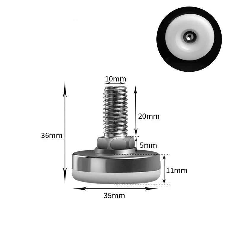 Edelstahl Möbelfüße verstellbar Nylon Nivellierfüße für Möbel stabil
