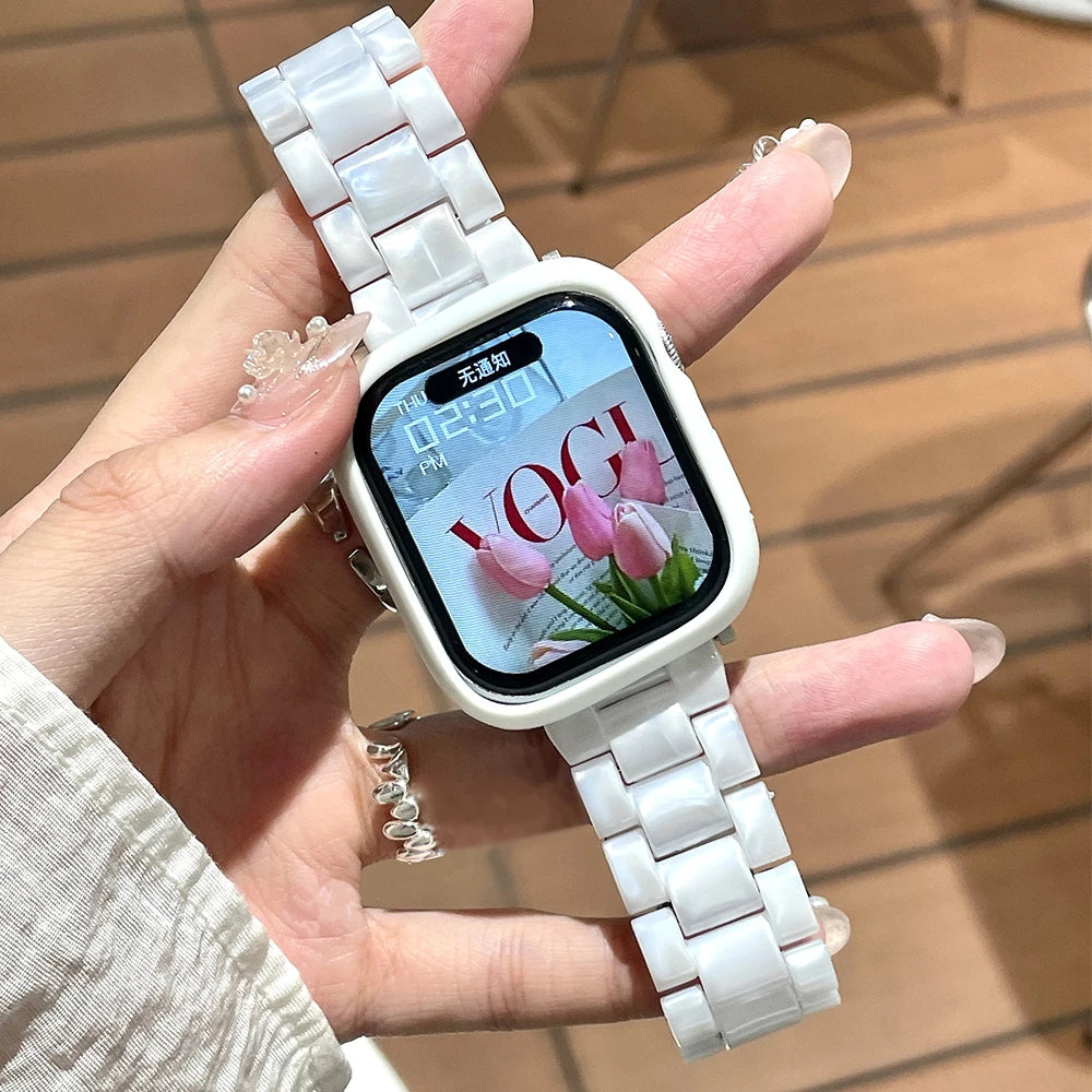 Laser-transparentes Acrylarmband mit Faltschließe für Smartwatches