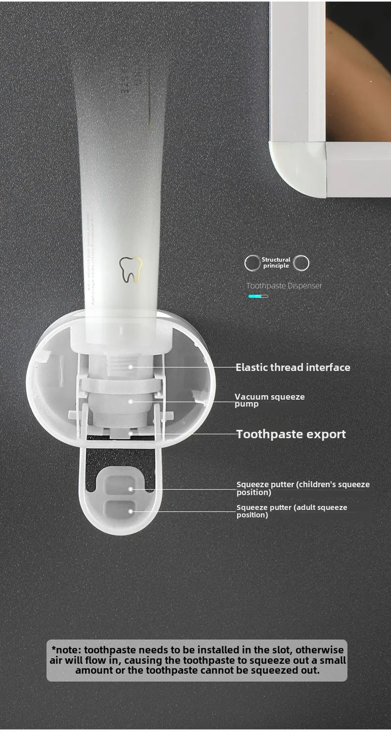 Automatischer staubdichter Zahnpastaspender mit Wandhalter für Bad