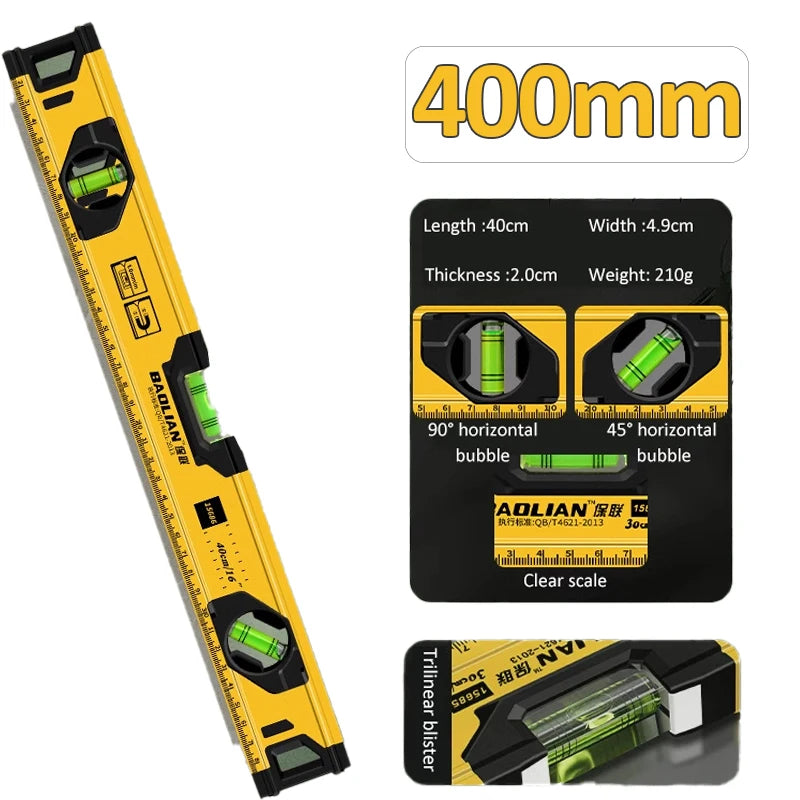 3-in-1 Magnet-Wasserwaage Aluminium 45°/90°/180° stoßfest Nivellierer
