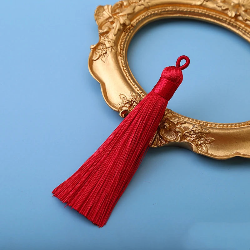 10er Set 8cm Seiden-Quasten zum Basteln für Schmuck - Lesezeichen