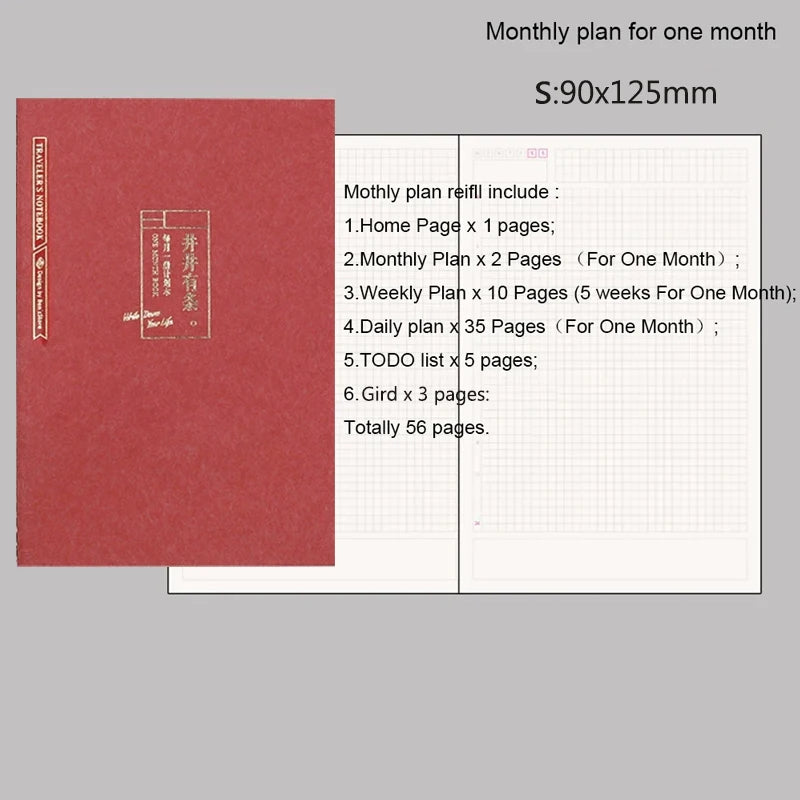 Vintage Notizbuch Nachfüllpapier vielseitig gepunktet kariert liniertes Papier