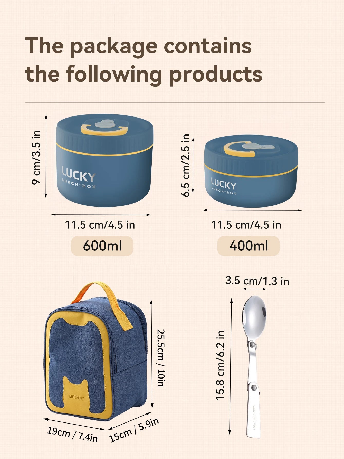 Bento Lunchbox Set isoliert Edelstahl - Thermobehälter mit Tasche