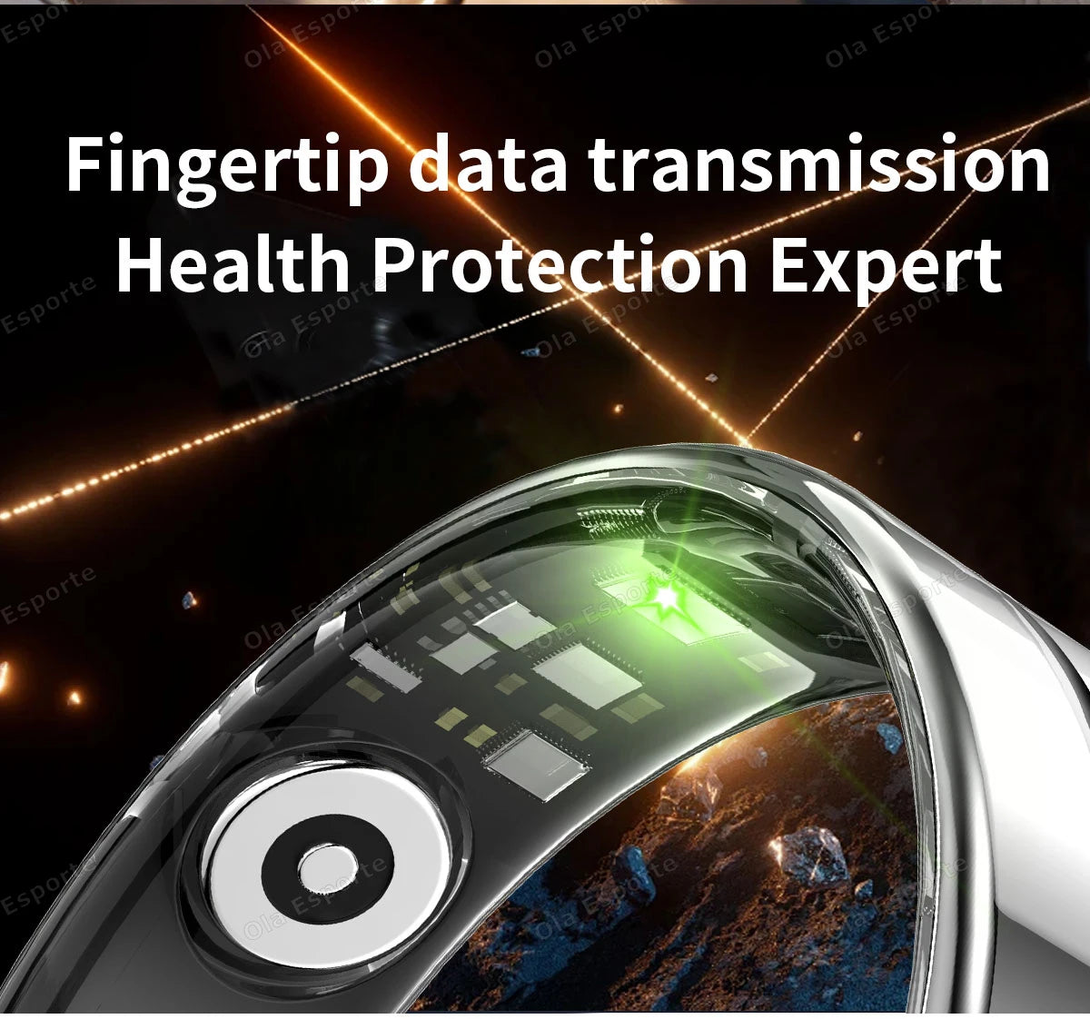 Wasserdichter Smart Ring mit Herzfrequenz und Blutdruck Sensor