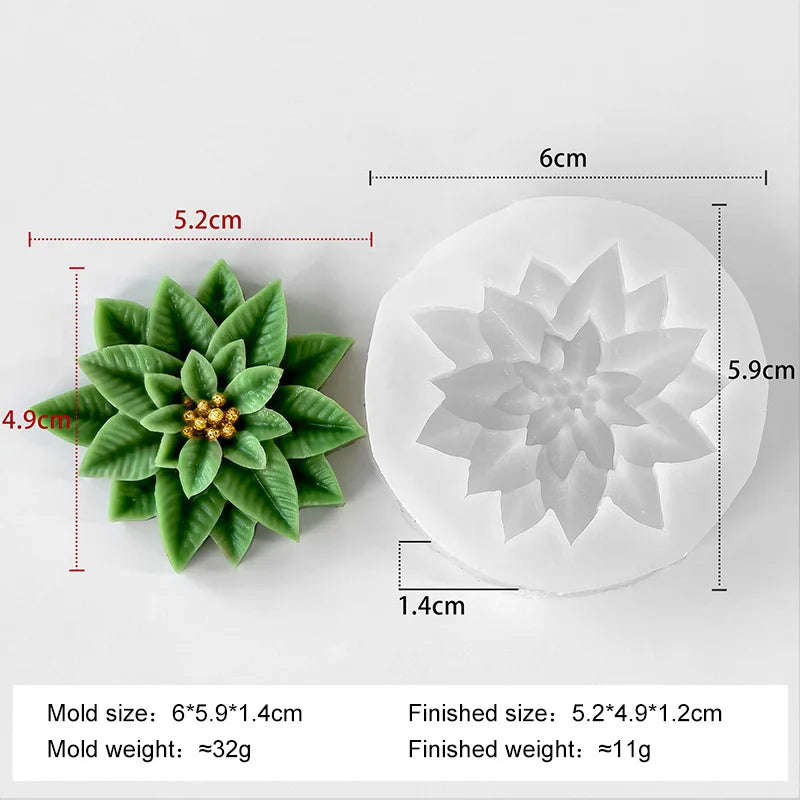 DIY Silikonform für Weihnachtsdekoration mit Holly Blatt und Beeren