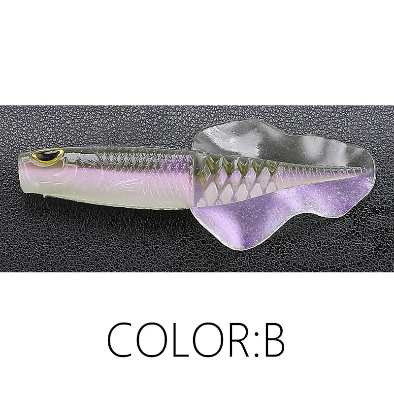 Realistischer Barsch Shad Angelköder mit 3D Augen – Verfügbar 76 mm oder 50 mm