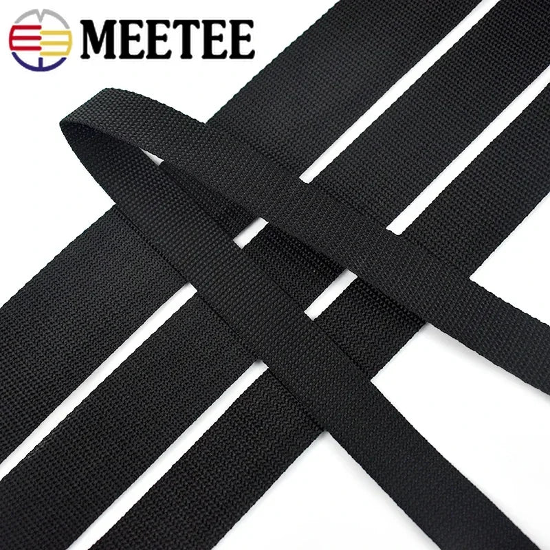 Schwarzes Nylon-Gurtband 20-100 mm für Taschen und Sicherheitsgurte