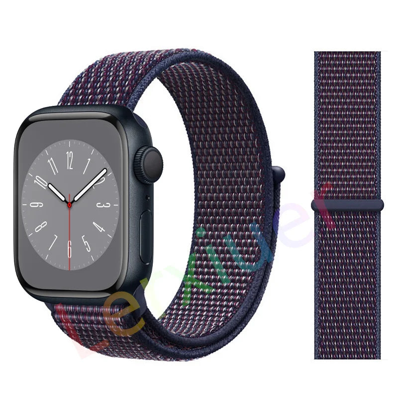 Nylon Schlaufenarmband für Apple Watch alle Serien und Größen