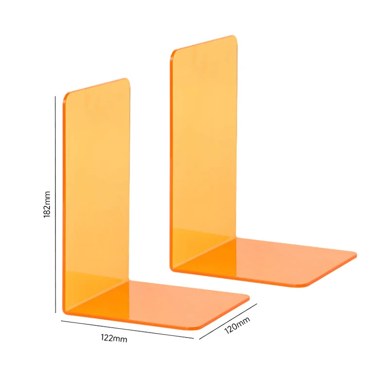 Klare Acryl Buchstützen L-Form für Schreibtisch und Regal