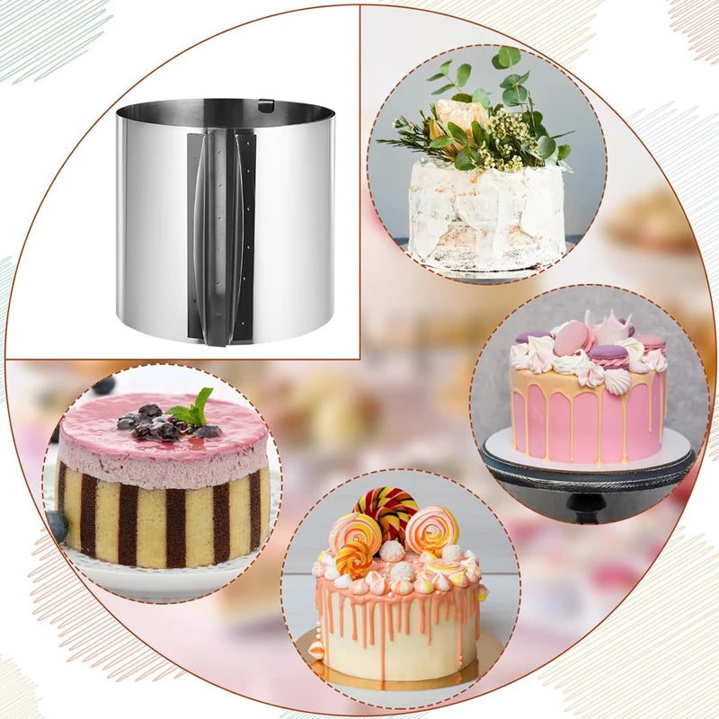 Einstellbarer Edelstahl Mousse Ring 6 bis 30 cm mit Skala