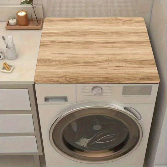 1 Stück helle Waschmaschinenabdeckung mit Holzmaserung und saugfähig – rutschfeste, schnell trocknende Wäsche-/Küchentheke-Schutzmatte, Heimdekoration - Yabubest - Home & More