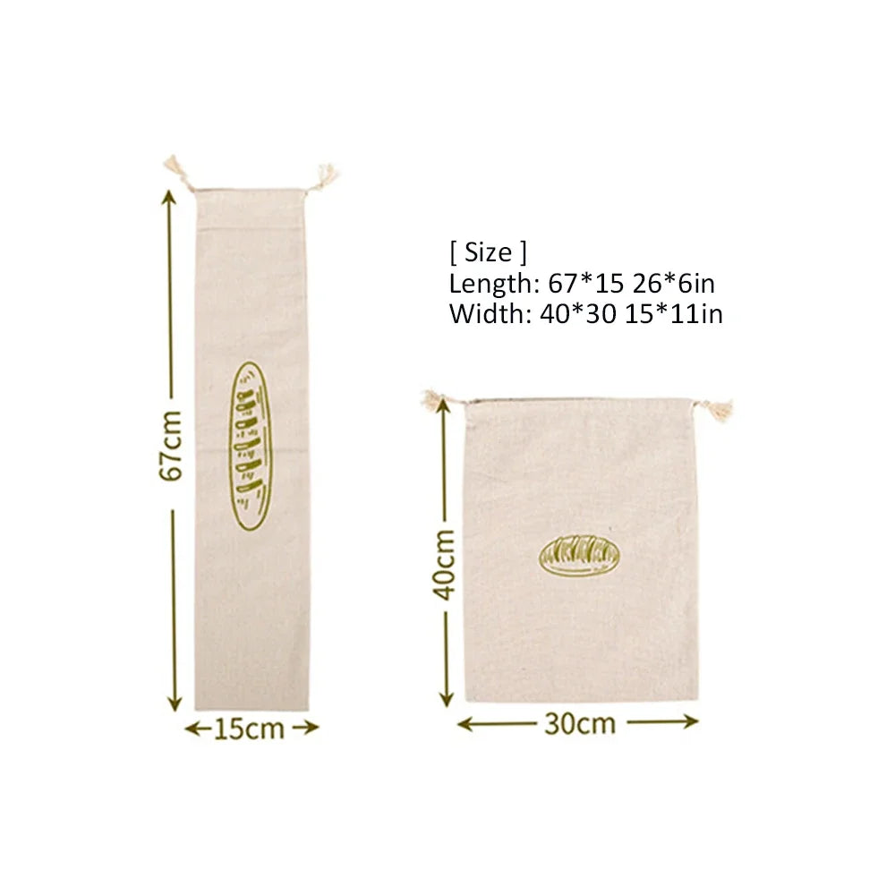 Leinen Brotbeutel Set zur Brot Aufbewahrung ungebleicht nachhalti