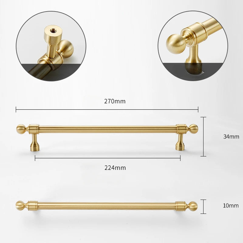 Eleganter Möbelknopf Messing Goldfarben für Schrank Schublade Tür