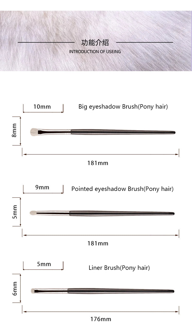 Ponyhaar Präzisionspinsel für Lidschatten Eyeliner Lippen - Exaktes Make-up