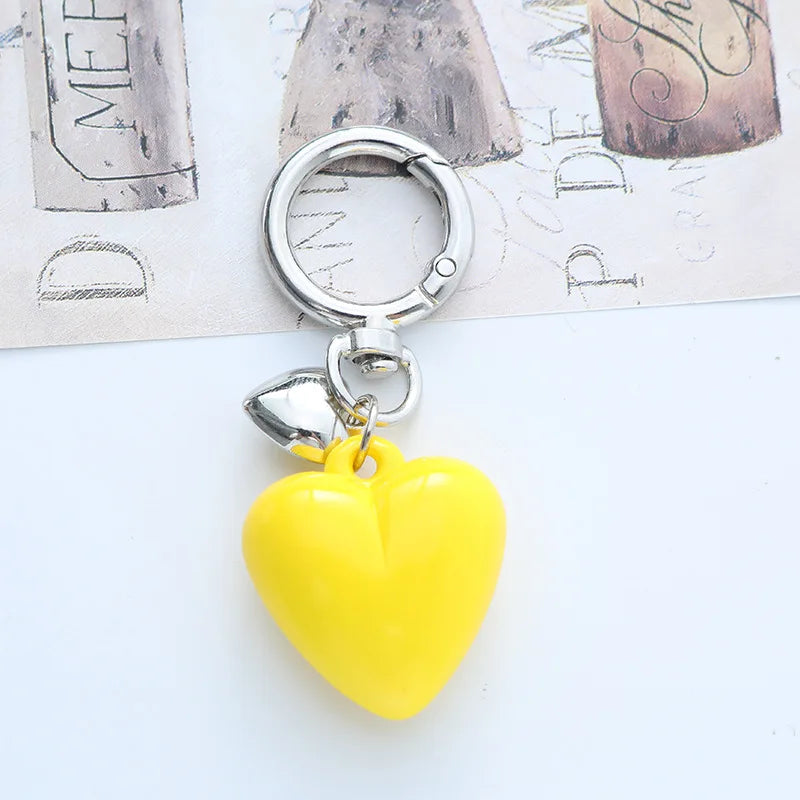 Großer glatter Herz Schlüsselanhänger in Candy Farben für Frauen Tasche