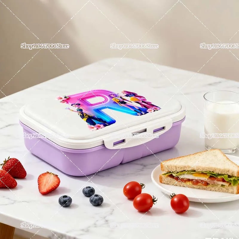 Praktische Lunchbox mit individuellem Buchstabendruck für Schule und Freizeit