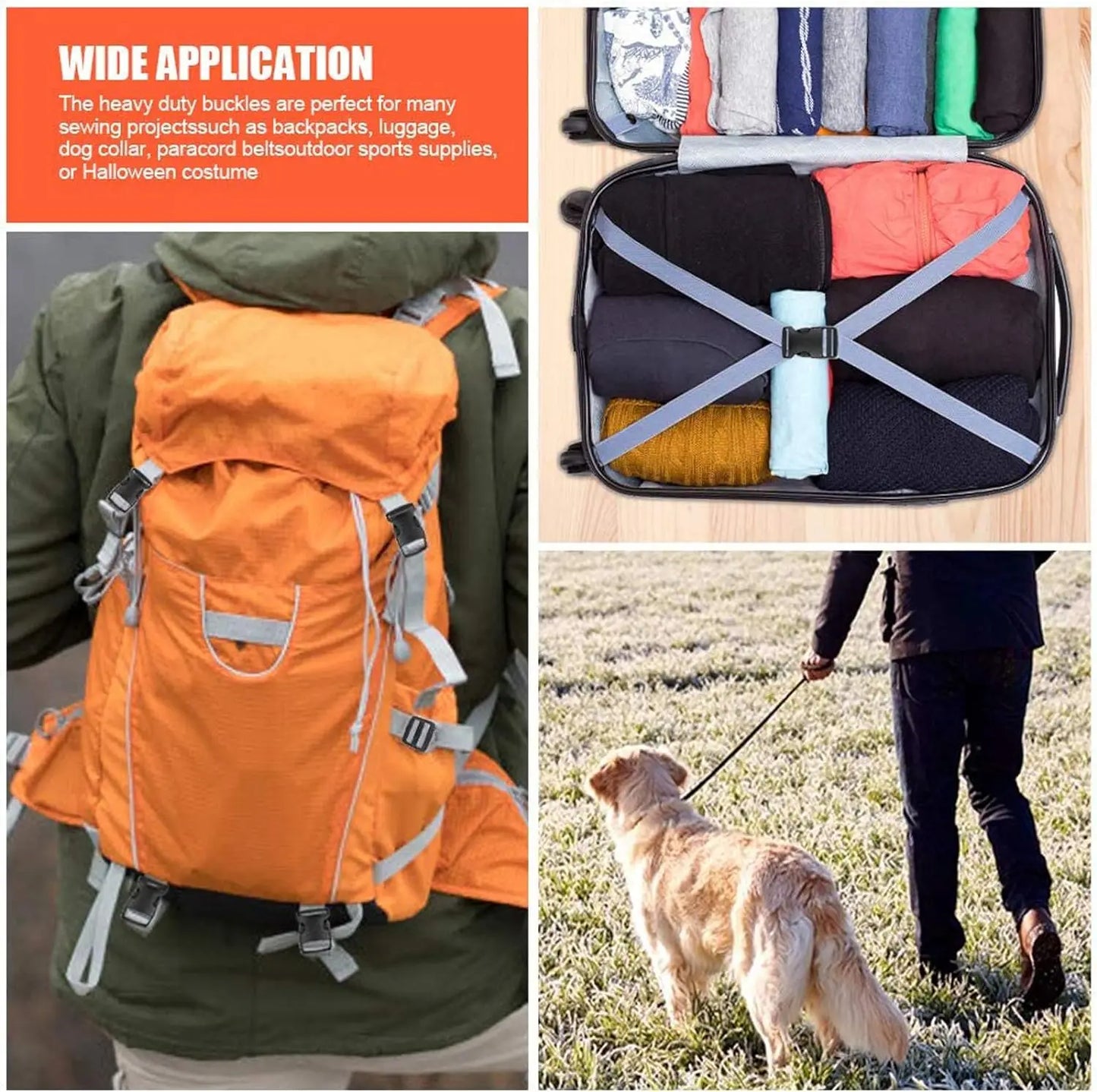 Robuste selbstsichernde Kunststoff Schnallen für Rucksack Taschen