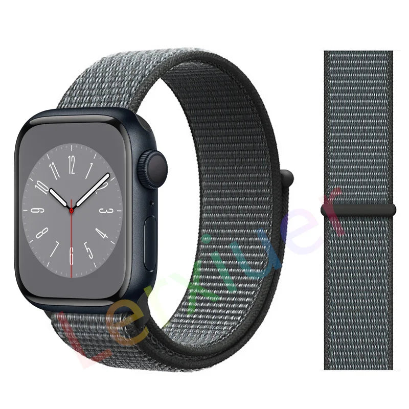 Nylon Schlaufenarmband für Apple Watch alle Serien und Größen