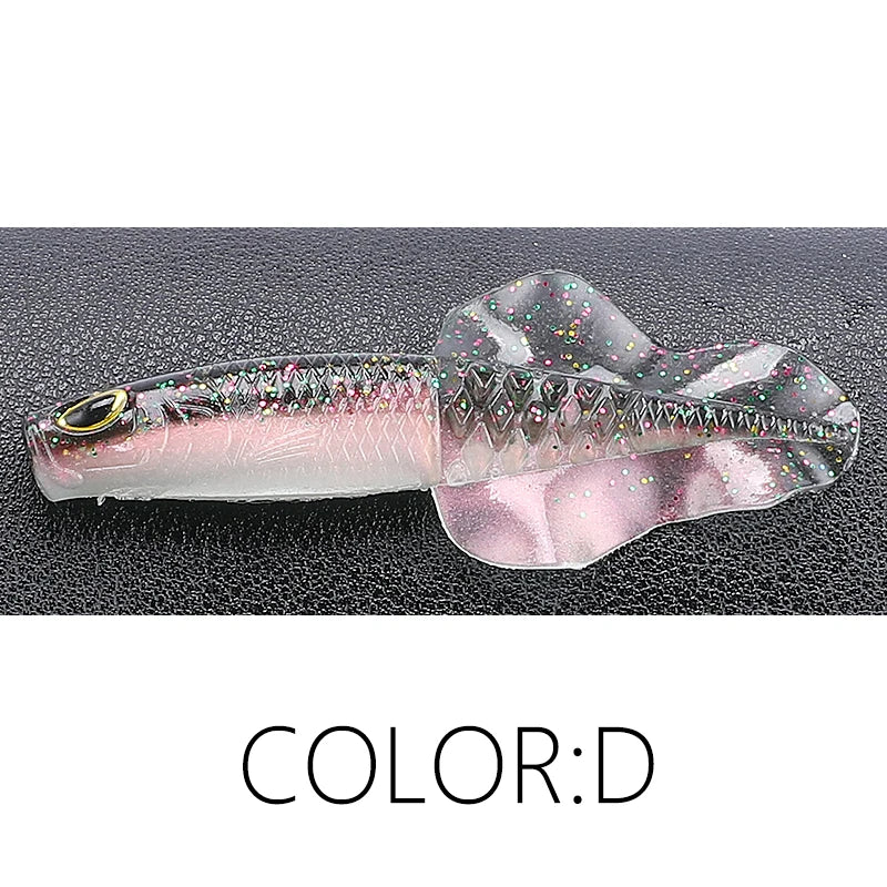 Realistischer Barsch Shad Angelköder mit 3D Augen – Verfügbar 76 mm oder 50 mm