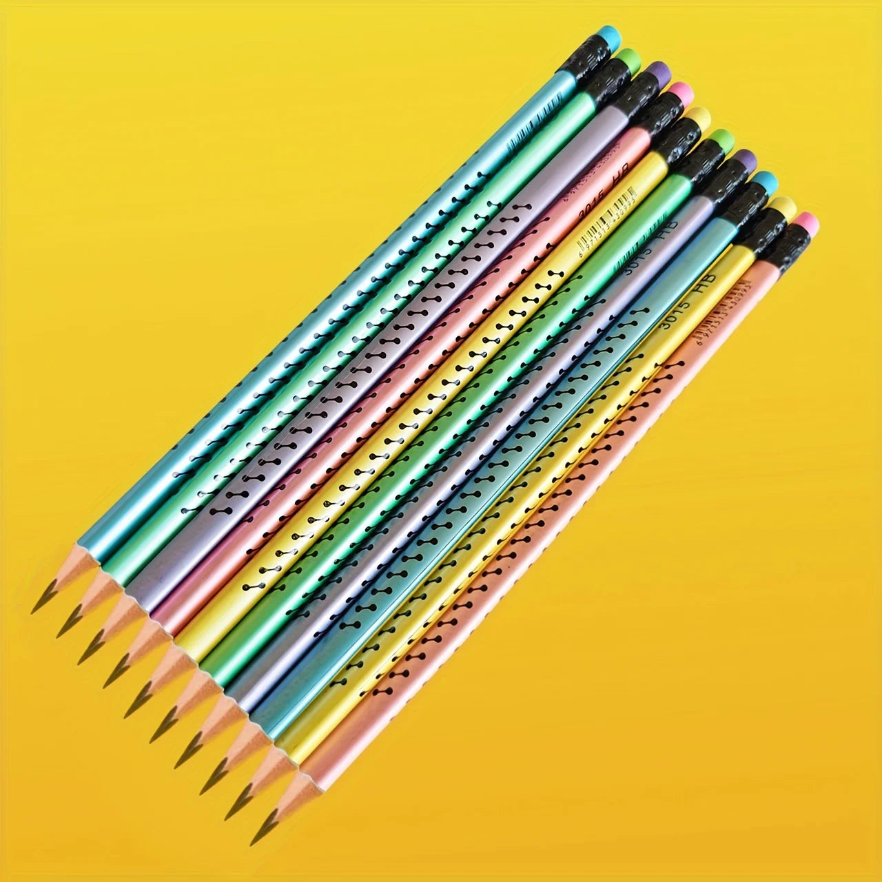 Set mit 30 farbigen dreieckigen HB-Bleistiften für Grundschüler