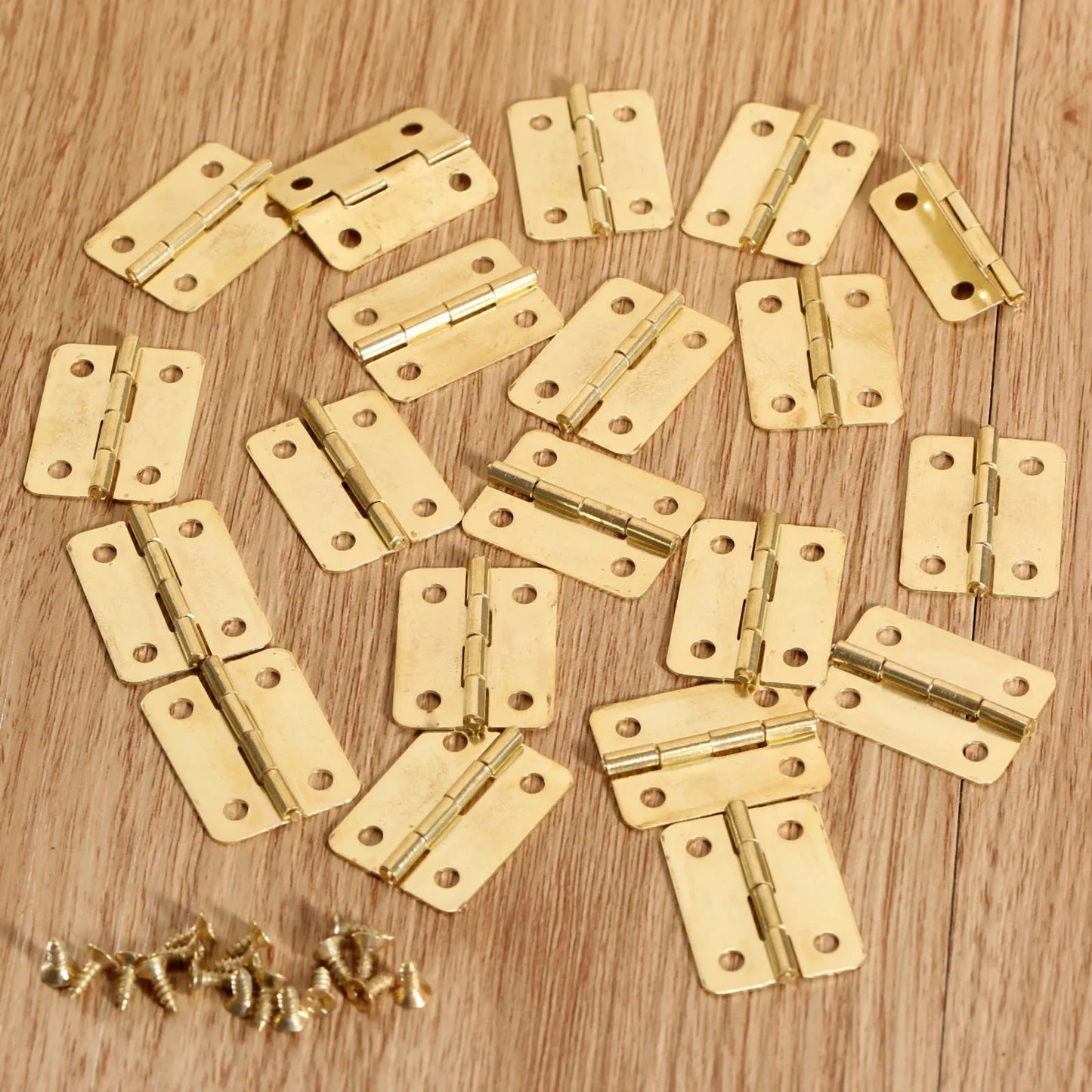 20er Set dekorative Möbel-Scharniere 24x18mm für Schatullen - Schubladen
