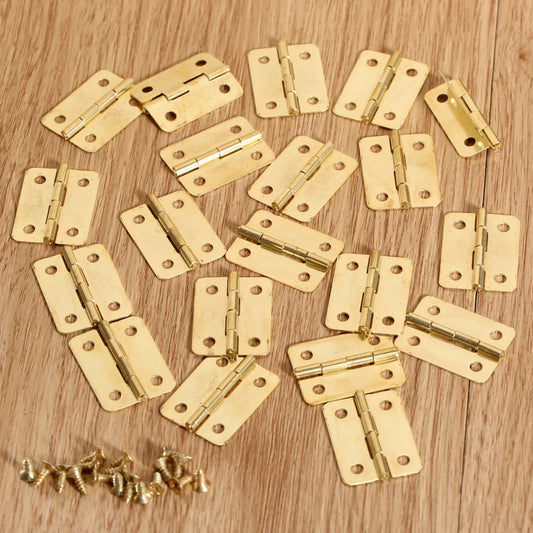 20er Set dekorative Möbel-Scharniere 24x18mm für Schatullen - Schubladen