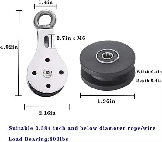 Fitness Training Umlenkrolle Pulley aus Edelstahl für Kraftübungen Zuhause