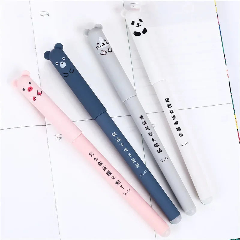4-teiliges Set löschbarer Gelstifte 0,35mm Schwarz Blau für Schule Büro