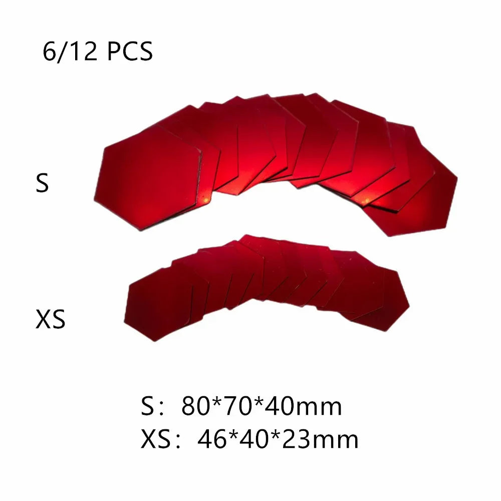 6-12 Stück sechseckige Acryl-Wandspiegel in 4 Farben mit selbstklebendem Rückseite