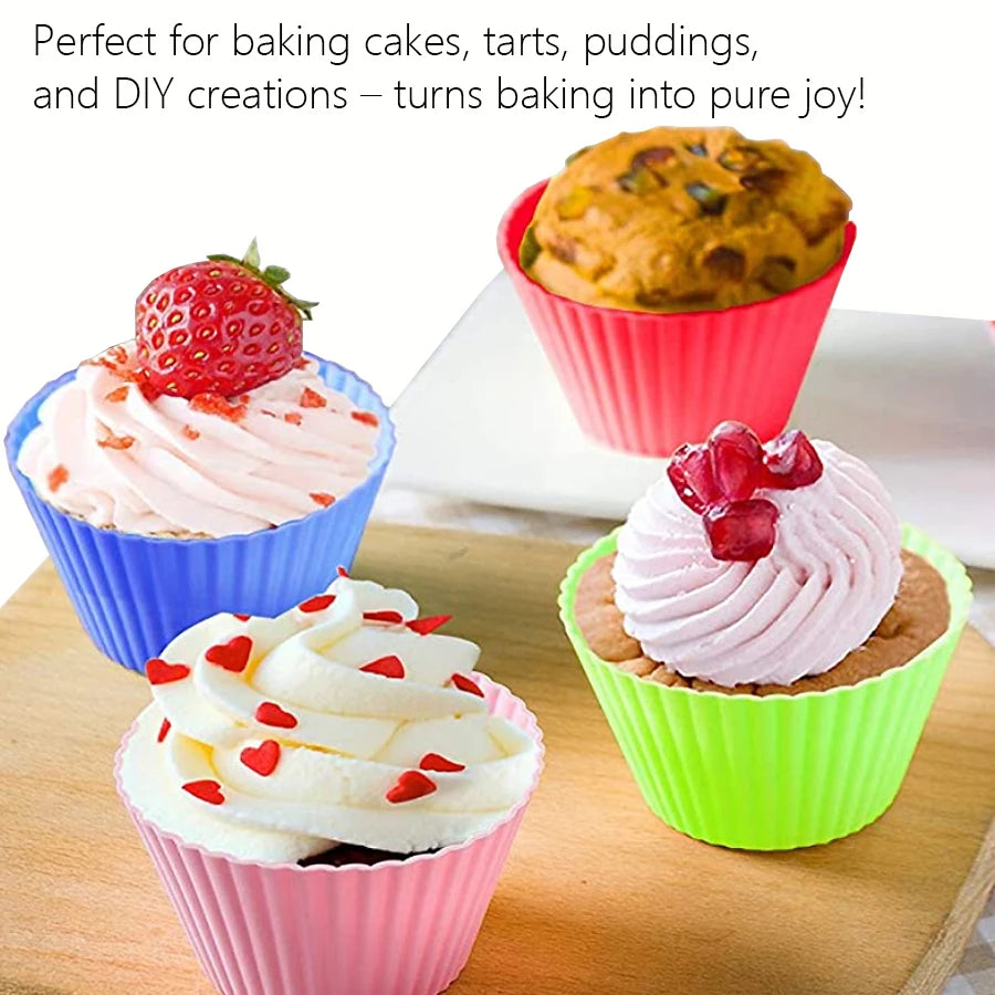 12er Set Silikon Backformen für Cupcakes Muffins Kuchen DIY Küche