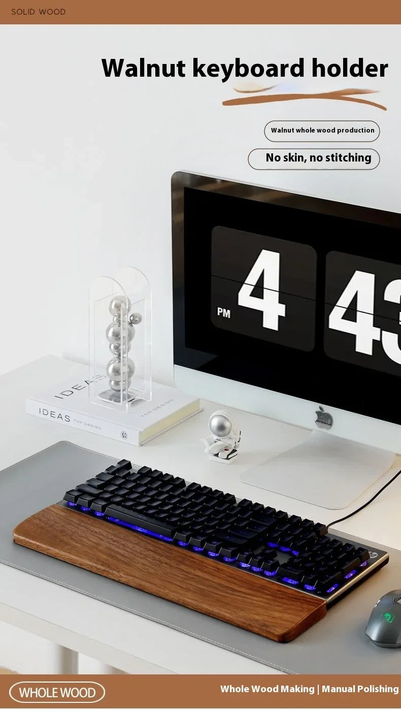 Ergonomische mechanische Holz Tastatur mit Handgelenkauflage