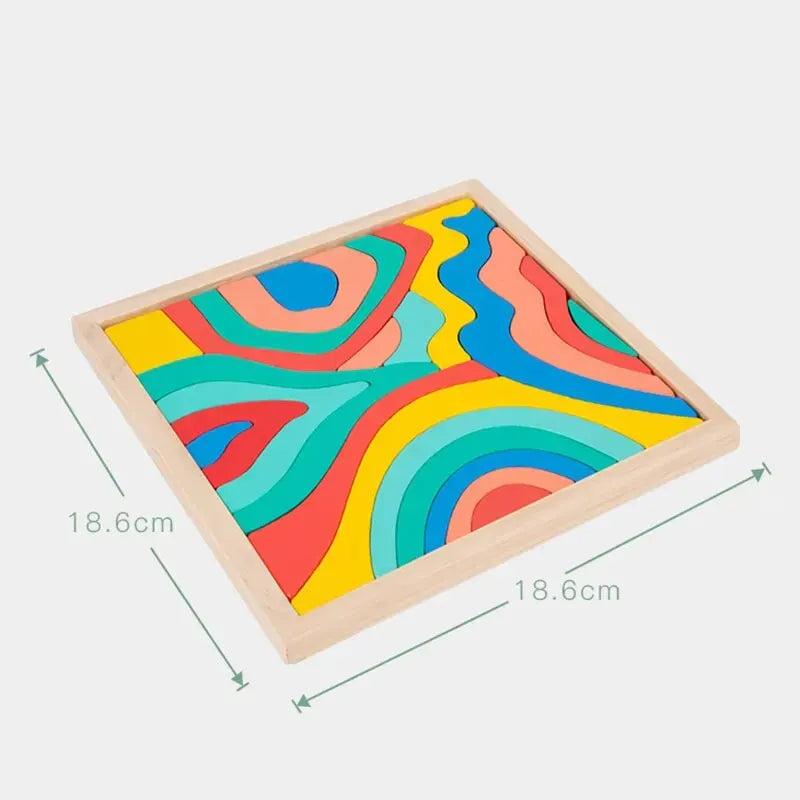 Kinder Holzblöcke Set - Regenbogen Farben - Fördert Kreativität und Motorik