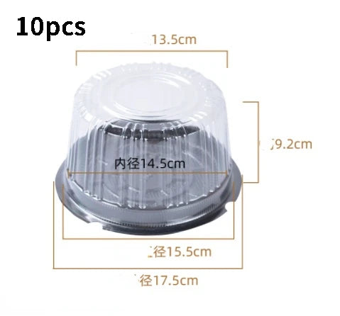 10er Set wiederverwendbare transparente Kuchenboxen in 6 und 8 Zoll