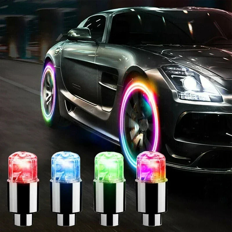 LED Radlichter bunte Reifen Ventilkappen 2 4 8 Stück für Auto Motorrad