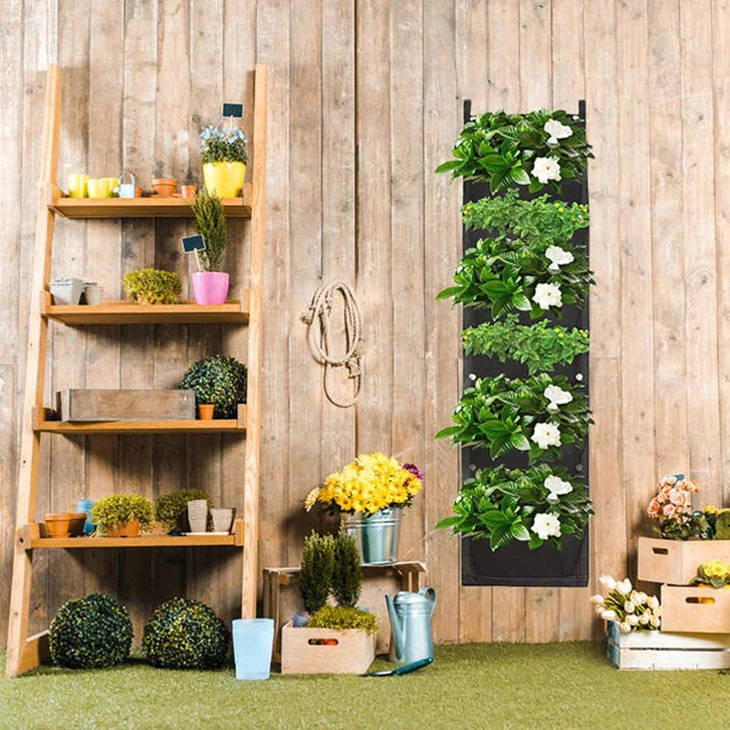 Vertikaler Pflanzbeutel Wand 6 7 Taschen Filz für Garten