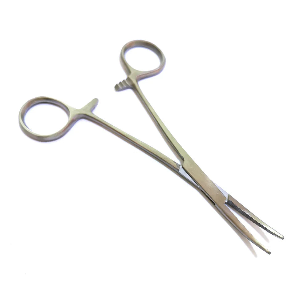 Präzise - Robust: 12,5cm Edelstahl Zange mit gebogener Spitze für Angeln - Hobby