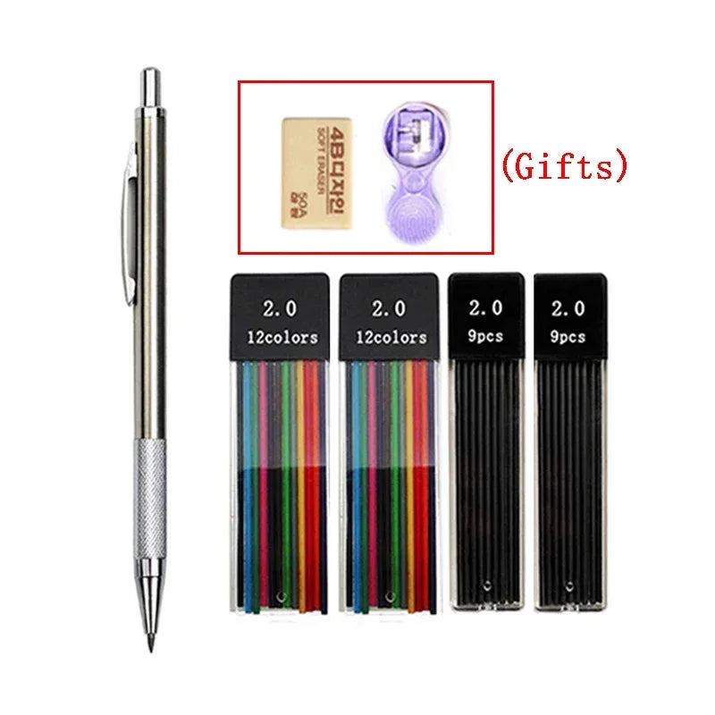 Druckbleistifte Set 2.0 mm für Skizzen und Studentenbedarf