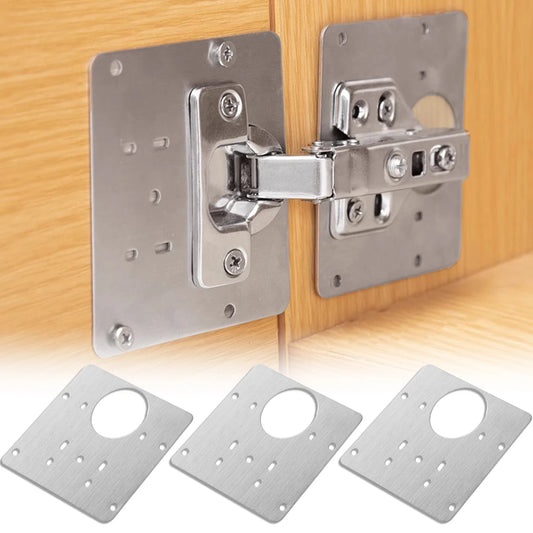 Edelstahl Reparaturplatten für Schrankscharniere mit 5 Lochöffnung 9x9cm