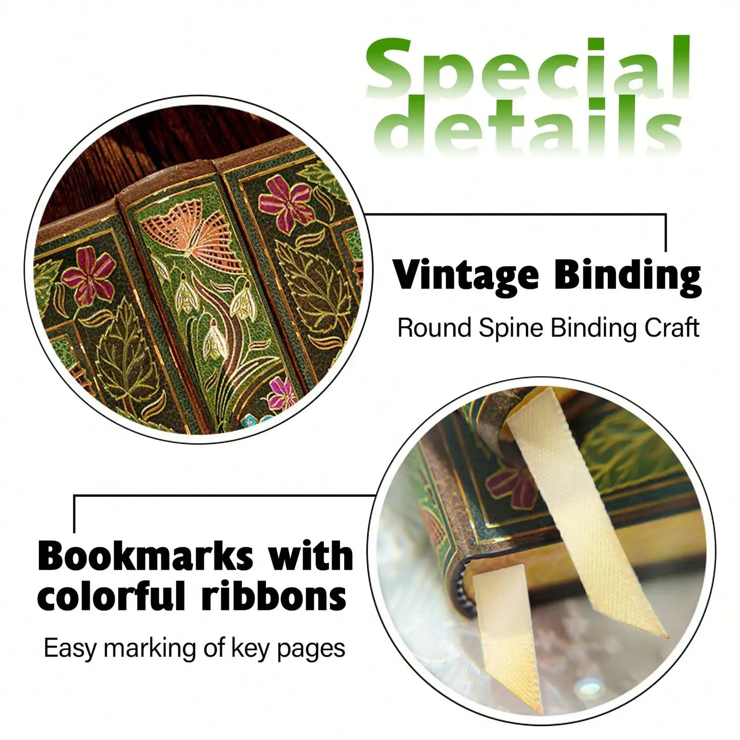 Elegantes A5 Hardcover Notizbuch mit stilvollem Blumenmotiv