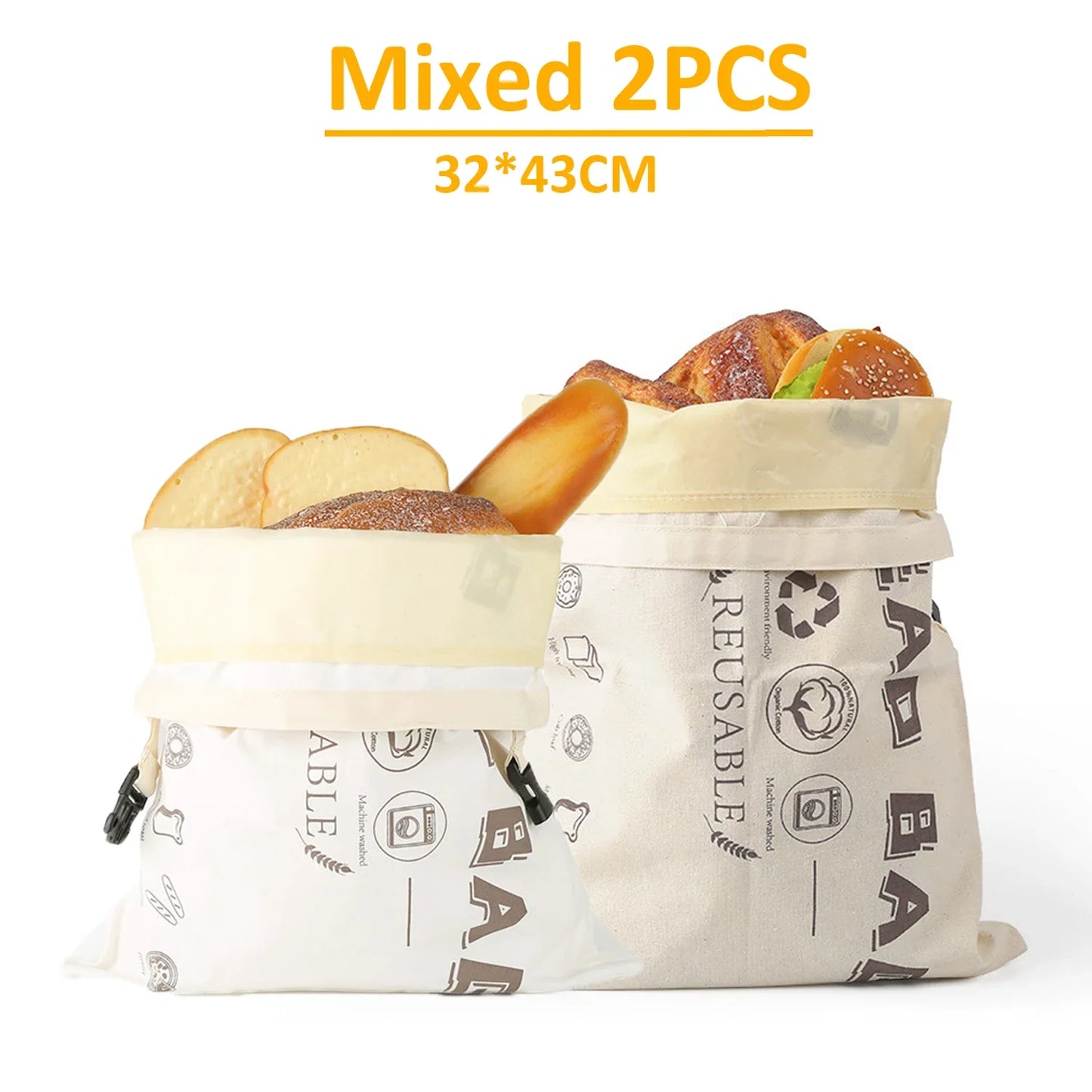 Wiederverwendbare Brotbeutel aus Bienenwachs Baumwolle mit Schnal