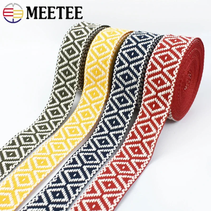 Robustes 38mm Gurtband Jacquard Polyester Baumwolle für Taschen und DIY
