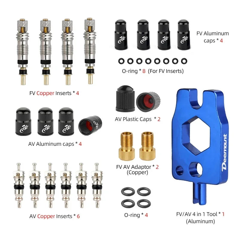 Vielseitiger Fahrradpumpe Adapter mit Dual Kopf für Schrader - Presta Ventile